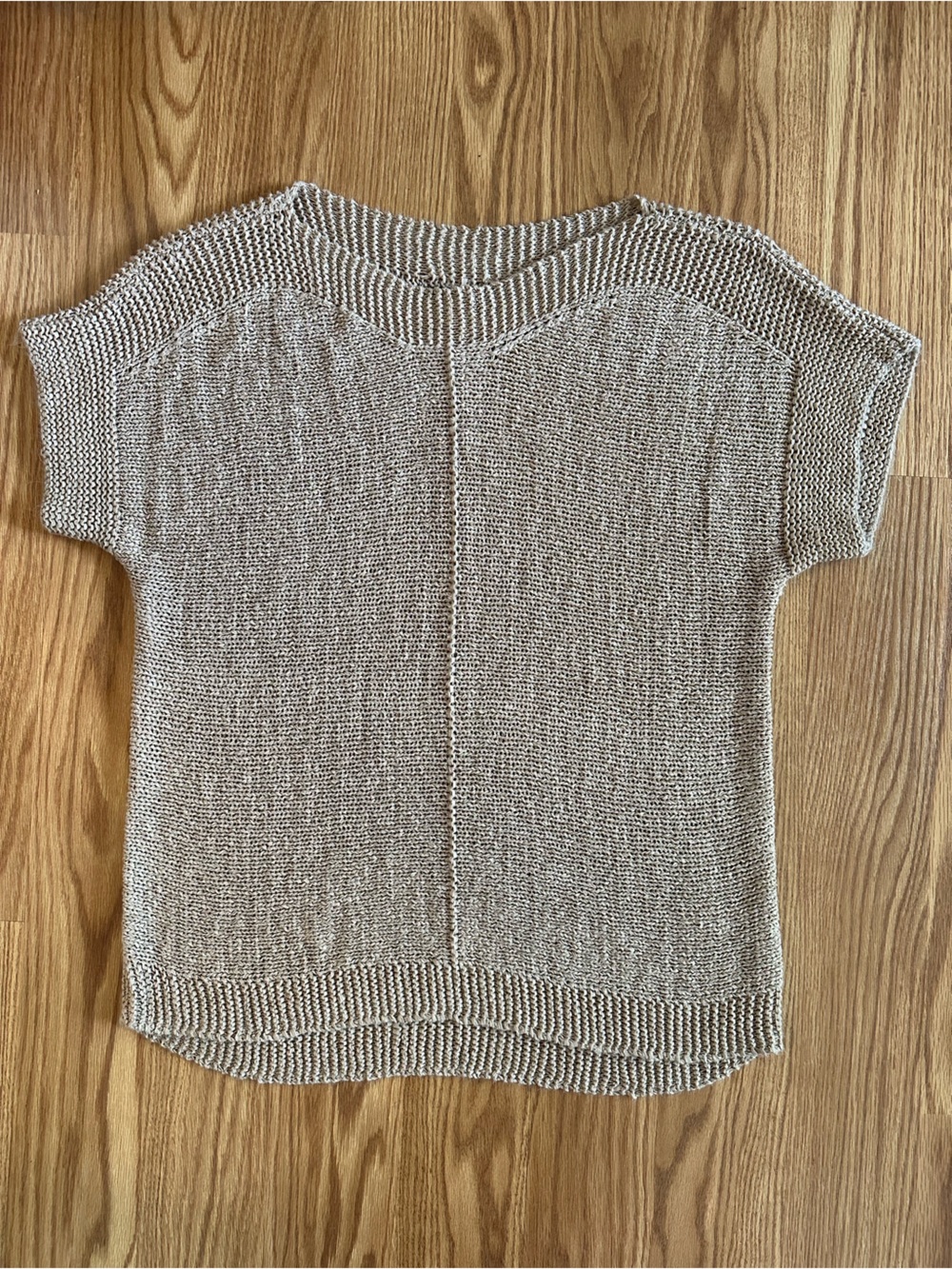 Cable & Gauge Boho Open Knit Beach Coverup • Tan Crochet Style Top 🐚